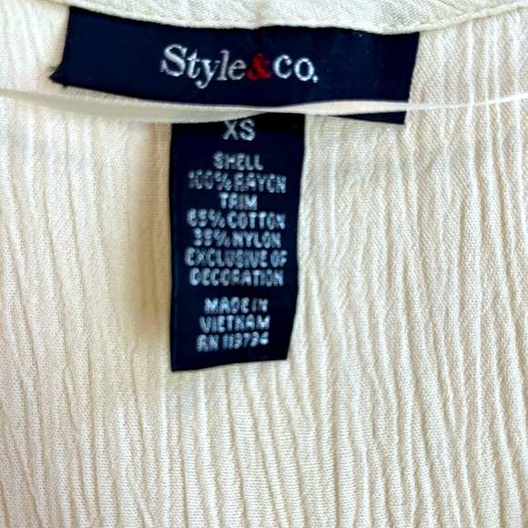 Swing ivory top with crochet inserts size XS, Style & Co. - Picture 12 of 14
